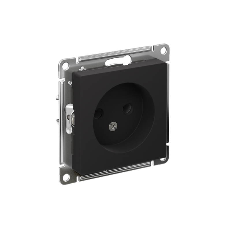 Розетка 1-м СП AtlasDesign 16А IP20 без заземл. без защ. шторок механизм карбон SE ATN001041