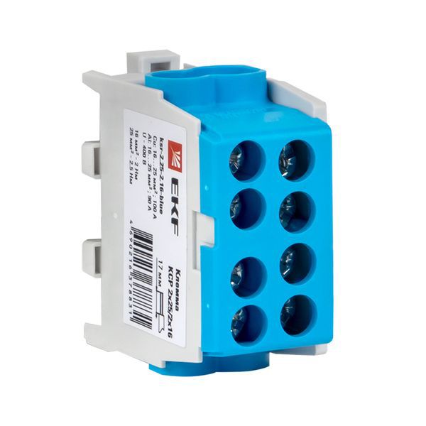 Клемма распределительная КСР с двойн. винтом 2х25/2х16 син. PROxima EKF ksr-2.25-2.16-blue