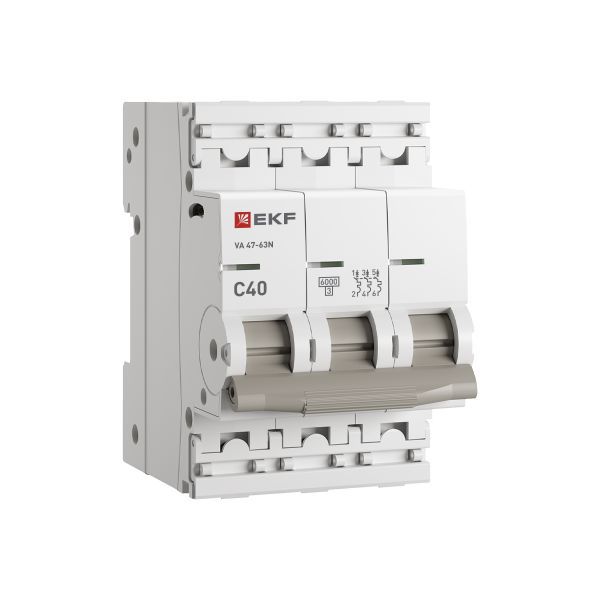 Выключатель автоматический 3п C 40А 6кА ВА 47-63N PROxima EKF M636340C