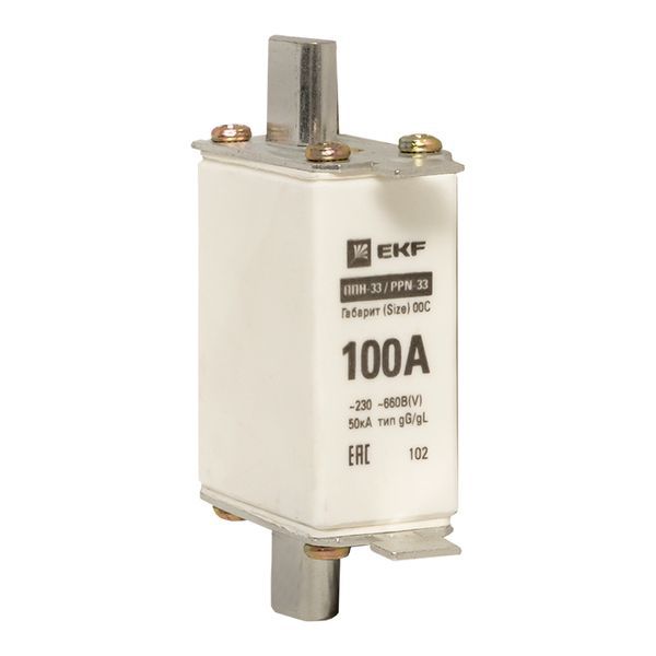 Вставка плавкая ППН-33 100/100А 50кА габарит 00С PROxima EKF fus-33/100
