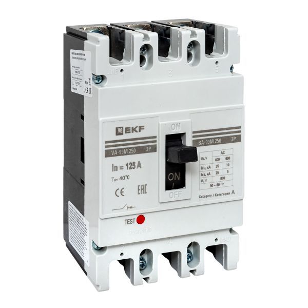 Выключатель автоматический 3п 250/125А 35кА ВА-99М PROxima EKF mccb99-250-125m
