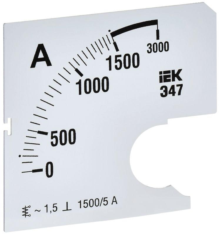 Шкала сменная для амперметра Э47 1500/5А-1.5 72х72мм IEK IPA10D-SC-1500