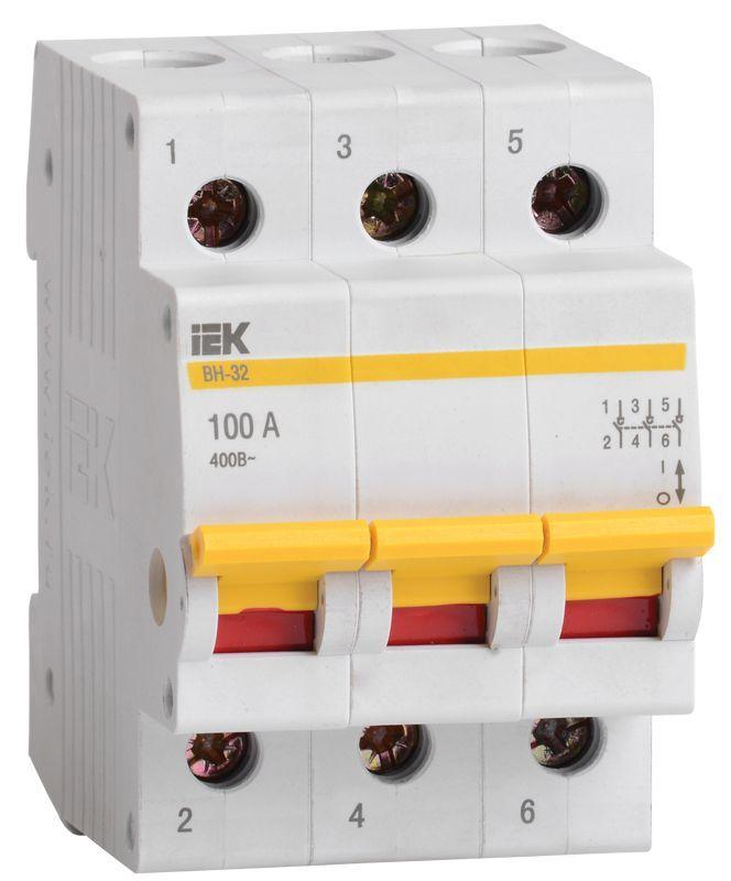 Выключатель нагрузки (мини-рубильник) 3п 100А ВН-32 KARAT IEK MNV10-3-100