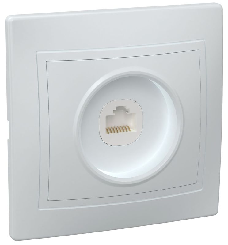 Розетка компьютерная 1-м СП Кварта РК10-КБ IP20 бел. GENERICA EKK10-K01-DM