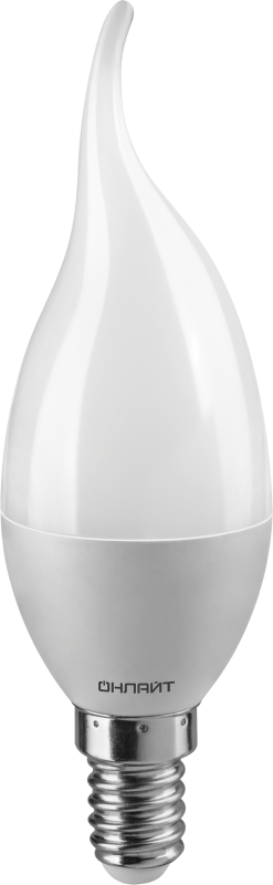 Лампа светодиодная 71 620 OLL-FC37-6-230-2.7K-E14-FR 6Вт свеча на ветру 2700К тепл. бел. E14 600лм 176-264В ОНЛАЙТ 71620