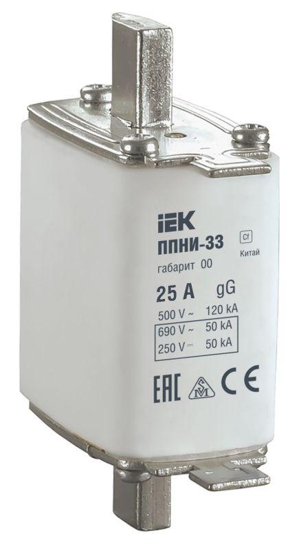 Вставка плавкая ППНИ-33 25А габарит 00 IEK DPP10-025